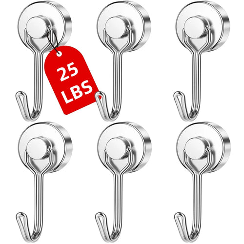 3/6/12/20Pcs Black Magnetic Hooks Cruis Heavy Duty Magnetic Hangers,