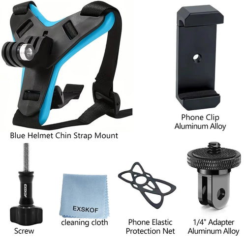 Motorcycle Helmet Chin Strap Mount for GoPro Hero 13 12 11 10 9 8 DJI