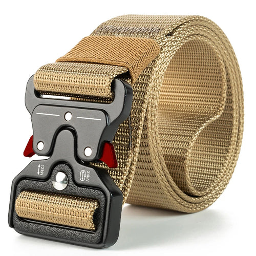 1 piece men's tactical sports belt, quick release symmetrical buckle,