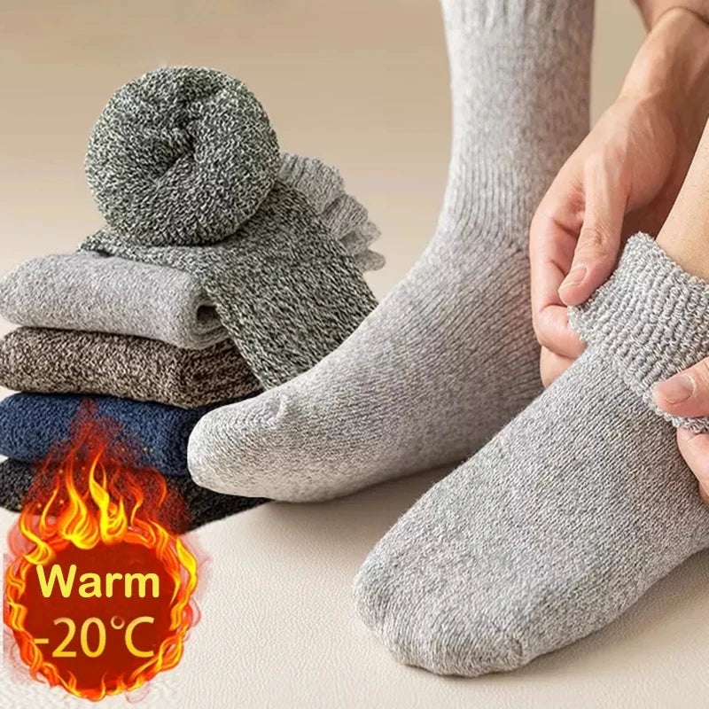 5 Pairs Winter Warm Men’s Socks Wool Male Women Socks Super Thicker
