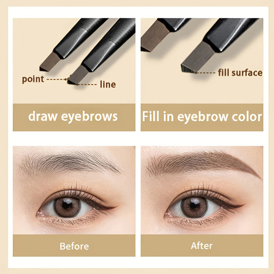 Waterproof Matte Eyebrow Pen Makeup Double Head Lasting Brown