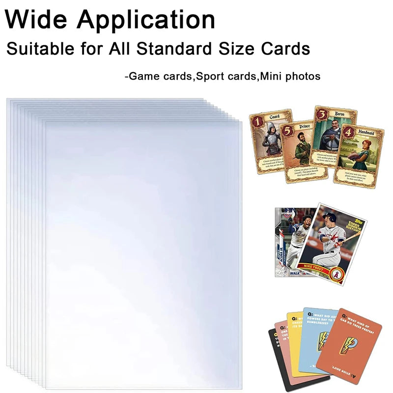100 Pcs Transparent Playing Card Cover Clear Protector Sleeve Holder
