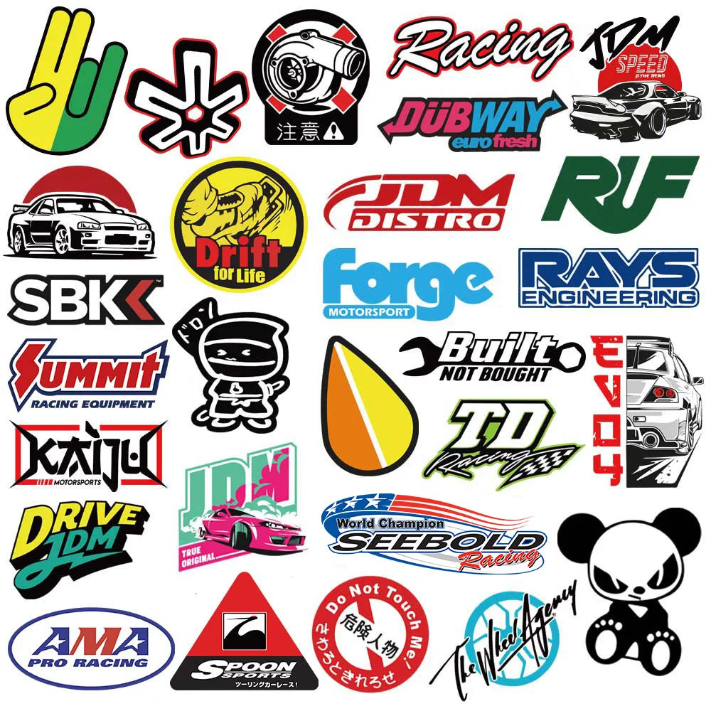 10/20/50/100pcs Cool JDM Stickers Auto Car Modify Motorcycle Scooter