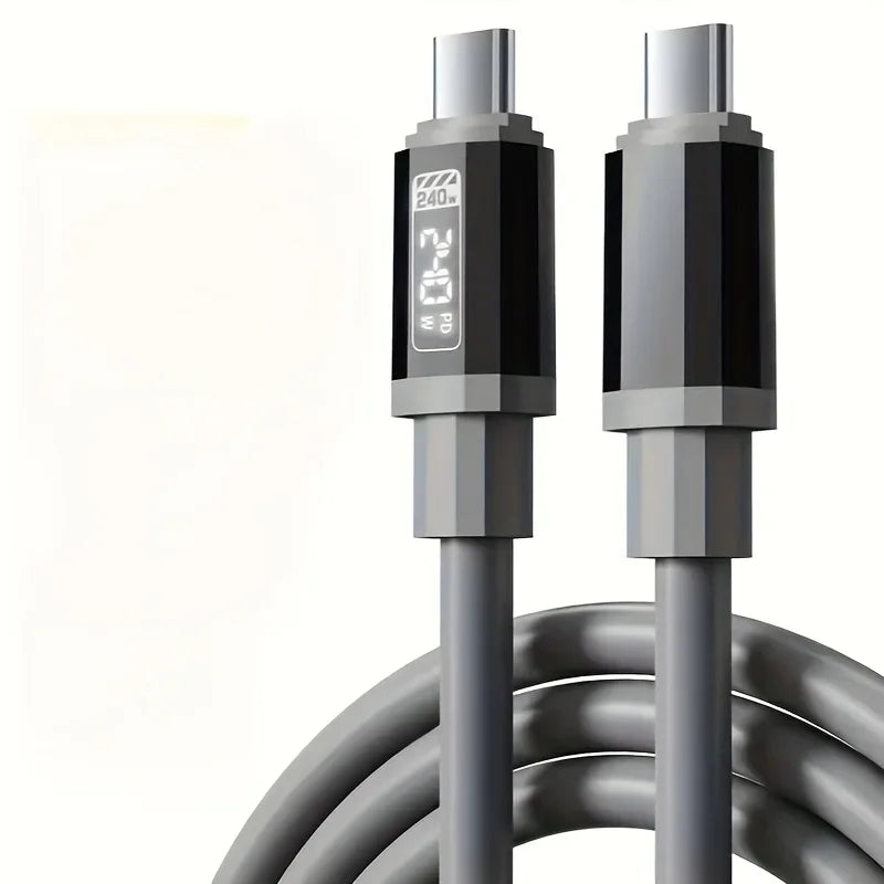 1.5m Fast Charging 27/120/240W USB Type-C To Type-C Cable Real-Time
