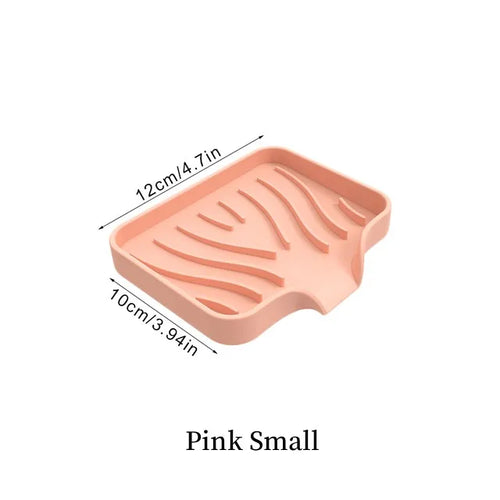 1-Pack Silicone Drain Soap Box Kitchen Bathroom Anti-slip Sink Tray