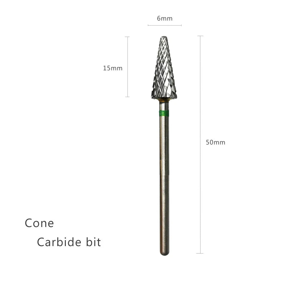 HYTOOS Cone Shape Nail Drill Bit Carbide Milling Cutter For Manicure