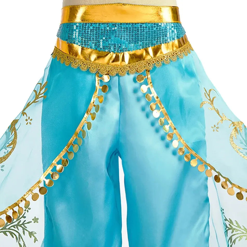 Kids Arabian Princess Dress Girls Halloween Jasmine Costume Children