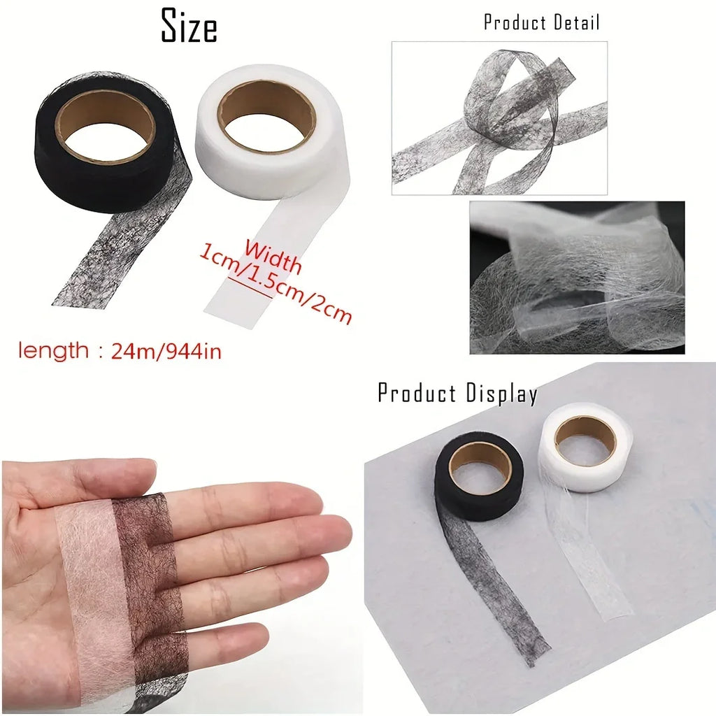 2roll Black White Double-sided Interlining Adhesive Fabric Clothes