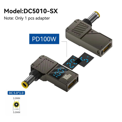 PD100W Type-C to DC Plug Converter USB C to DC Laptop Charging Adapter