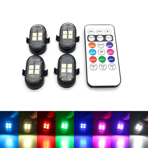 RGB Car Interior Lights with Wireless Remote, Larger Battery &