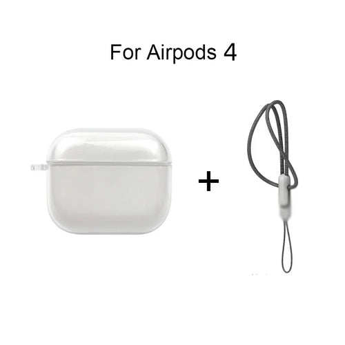 Clear Soft TPU Earphone Case for Airpods 4 3 2 1 Pro Pro2 Shockproof