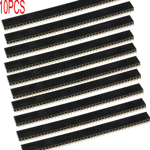 10PCS 1x40Pin 2.54mm Pitch Single Row Female PCB Socket Board Male Pin