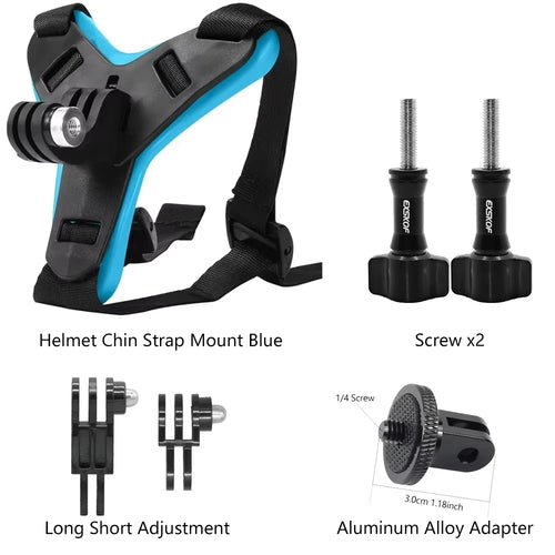 Motorcycle Helmet Chin Strap Mount for GoPro Hero 13 12 11 10 9 8 DJI