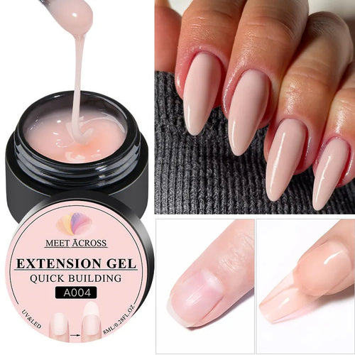 MEET ACROSS 8ML Quick Extension Nail Gel Vernis Nude Milk White Gel