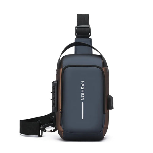 Durable Oxford Fabric Men's Sling Bag - Stylish Motorcycle Crossbody