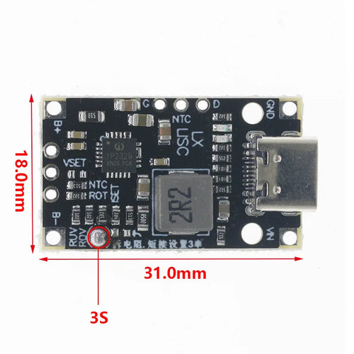USB 2S 3S BMS 15W 8.4V 12.6V 1.5A Lithium Battery Charging Boost