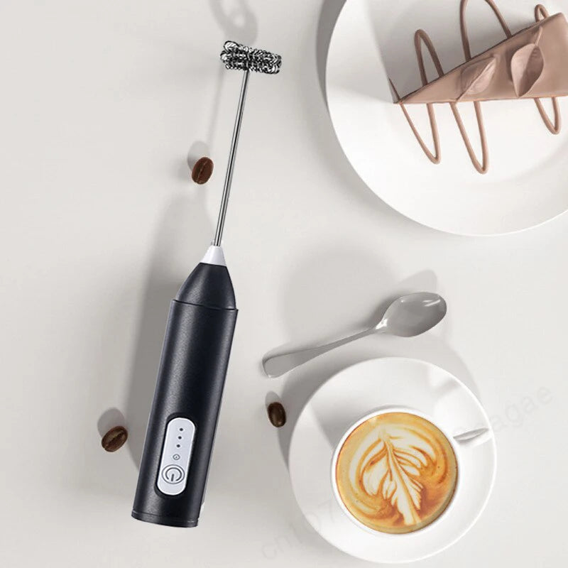 Wireless Milk Frother Electric Type-C Handheld Blender Stainless Steel