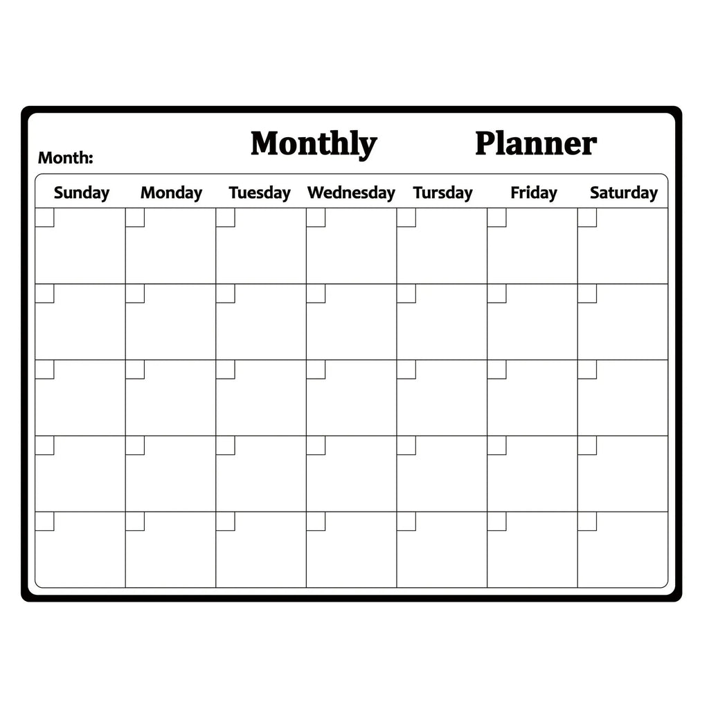 Fridge  magnets Monthly Calendar Magnetic Stickers Waterproof Erasable