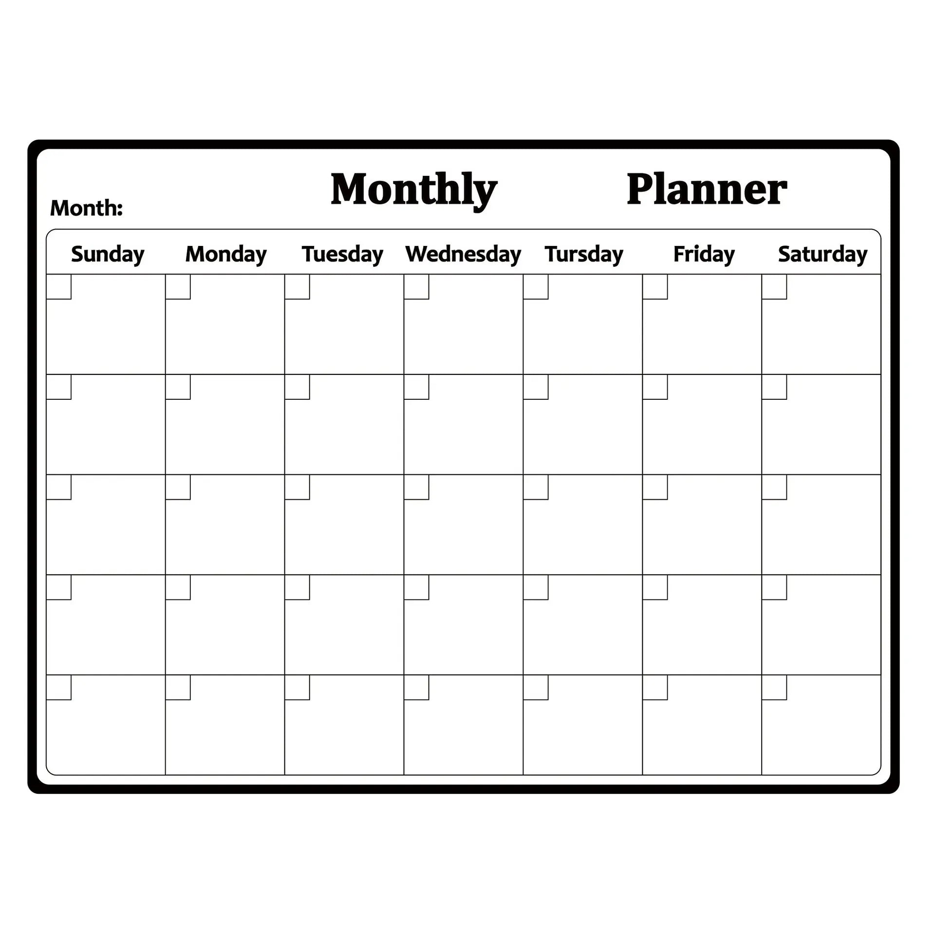 Fridge  magnets Monthly Calendar Magnetic Stickers Waterproof Erasable
