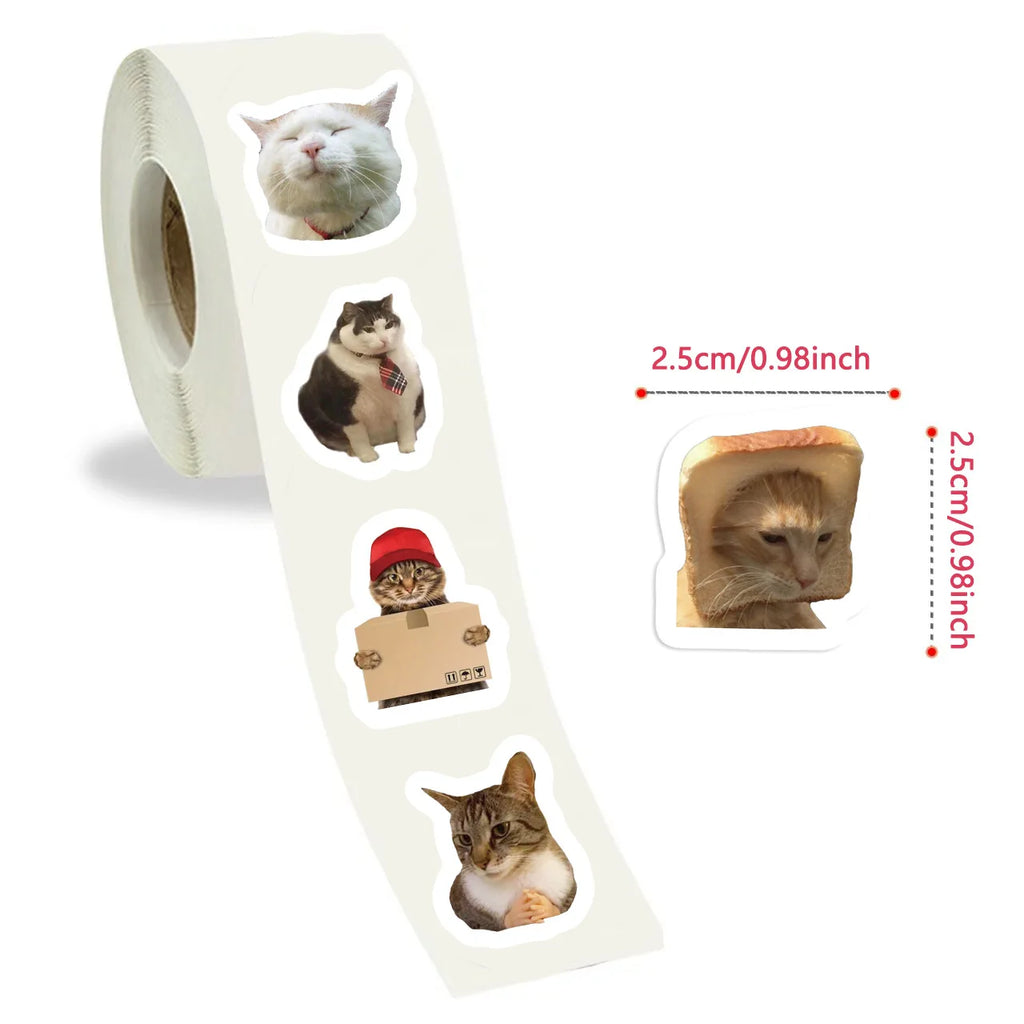500pcs/roll Funny Cats MEME Cartoon Graffiti Stickers DIY Phone Guitar