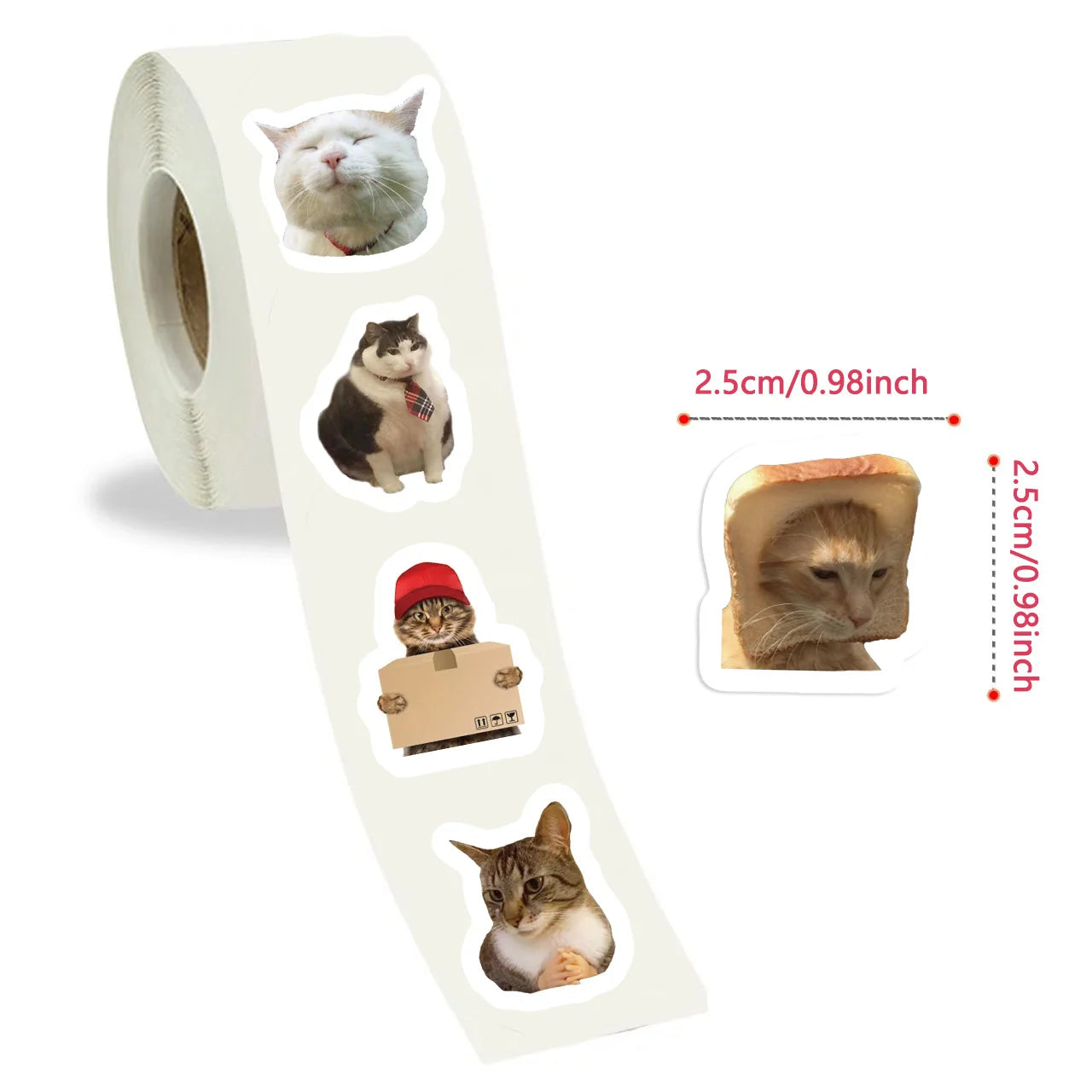 500pcs/roll Funny Cats MEME Cartoon Graffiti Stickers DIY Phone Guitar
