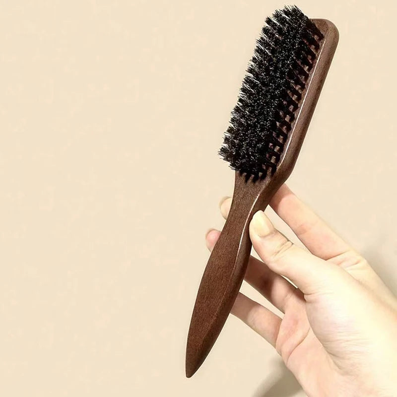 Brown Pointed-Tail Bristle Comb - Unisex, Smooth & Anti-Static, No
