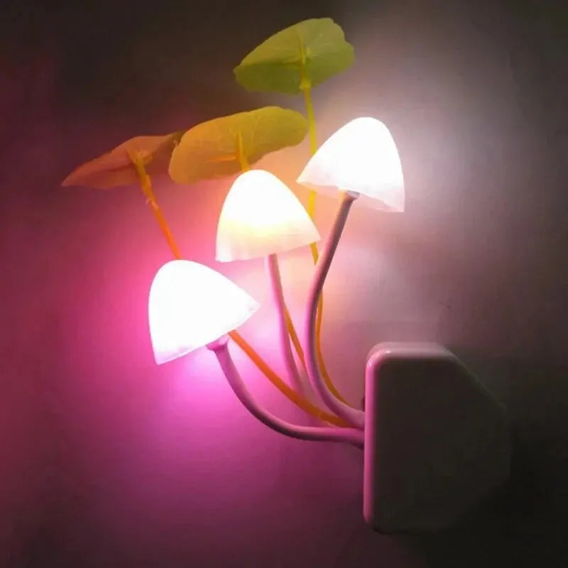 Novelty Mushroom Fungus Night Light EU & US Plug Light Sensor 220V 3