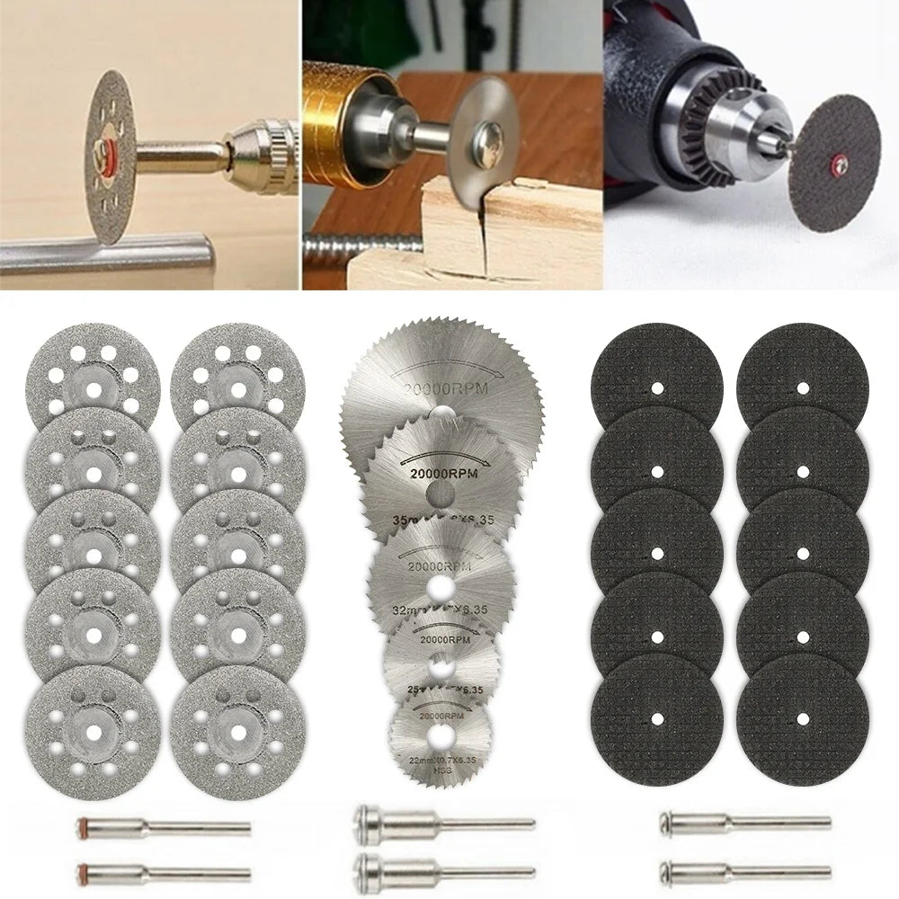 6-32Pcs Mini Circular Saw Blade Set Sanding Grinding Wheel Cutting
