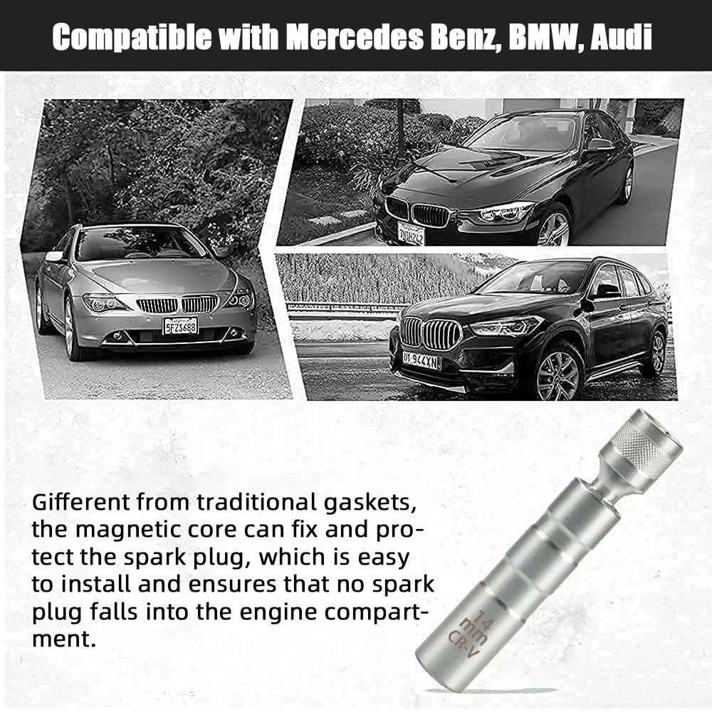 Spark Plug Socket Wrench Adapter 14mm16mm Set Universal Joint with
