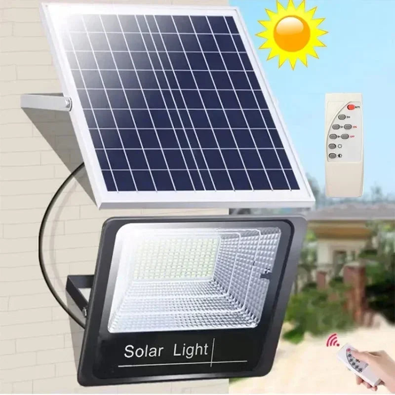 JVEE 30W 1000mAh Solar Flood Lights Remote Control Powered Spotlight