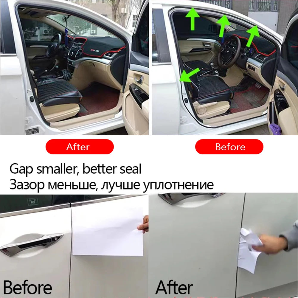 Car Door Seal Strips Sticker Weatherstrip Rubber B Shape Door Seals