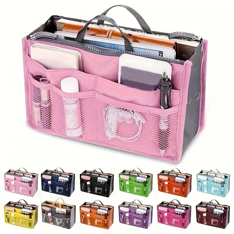 Multifunctional Bi-fold Storage Bag Double Zipper Large Capacity