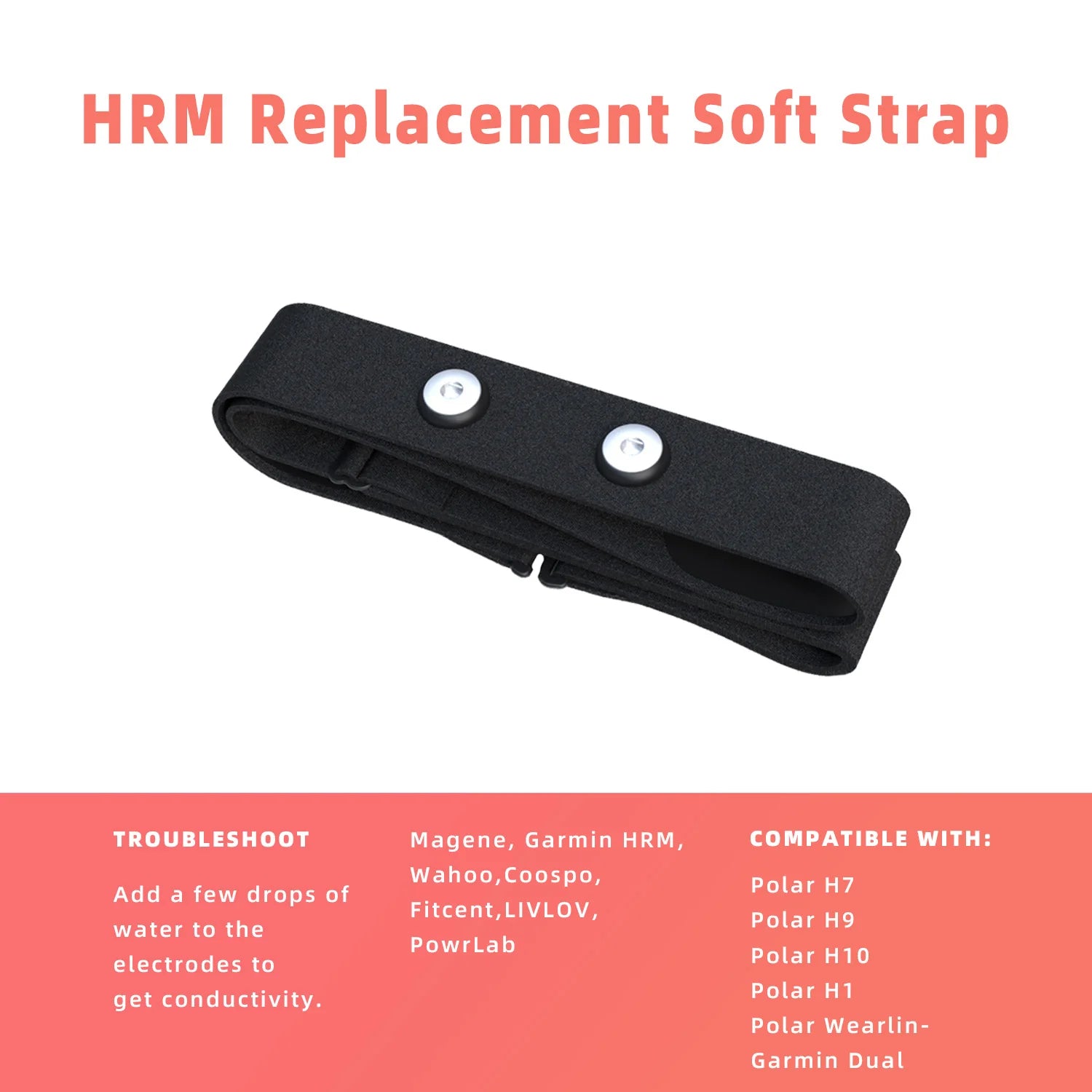 1Pc Heart Rate Monitor Replacement Strap Compatible with Polar H7 H9