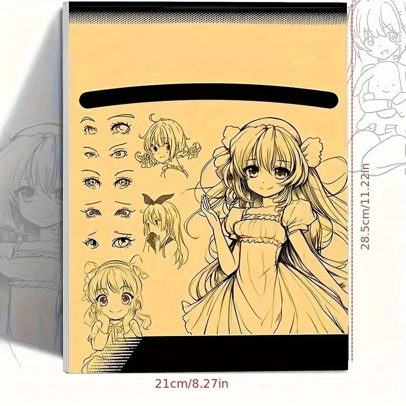 Anime Character Line Art Drawing Book for Beginners - 48 Pages of