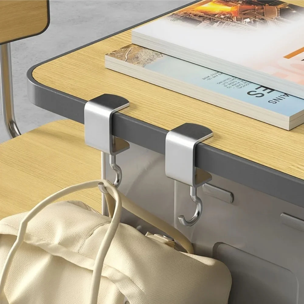 1/2pcs 360° Rotatable Steel Table Hooks - Detachable, Non-Destructive