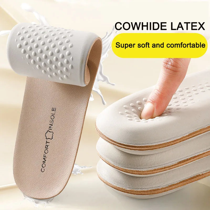 Leather Latex Sports Insole Cowhide Insoles for Shoes Arch Support