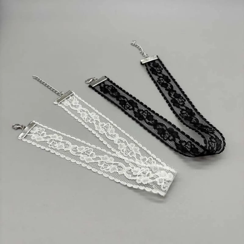 Short Lace Choker Nekclace for Women Girl Black White Color Fashion