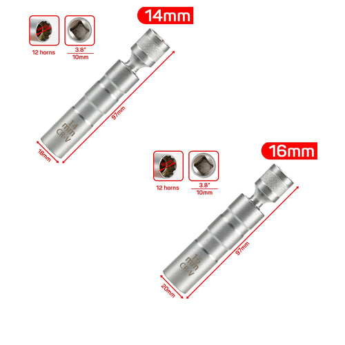 Spark Plug Socket Wrench Adapter 14mm16mm Set Universal Joint with
