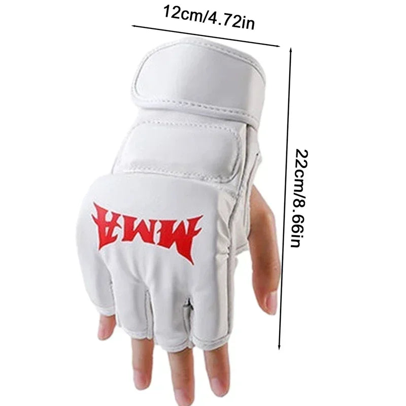 Professional Boxing Training Gloves Half Finger Leather Cushion for