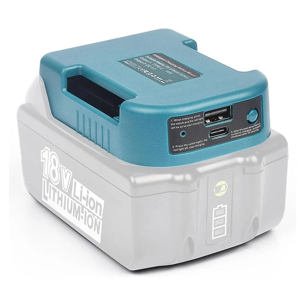 For Makita 18V With USB With Type-C Battery Holder For Makita 18V