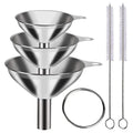 3/5 Pcs Stainless Steel Kitchen Funnels Set Food Grade Metal Funnels