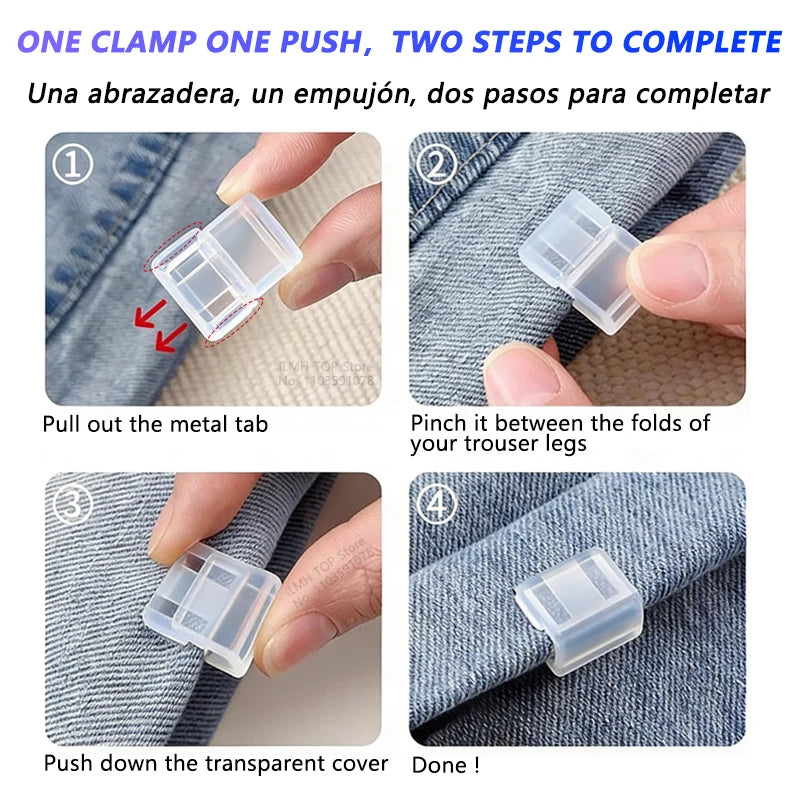 4~10PCS Invisible Leg Shortening Clip, Non-Slip Pants Edge Clip, Quick