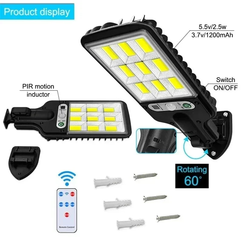 Powerful LED Solar Outdoor Led Courtyard Wall Lamp Rechargeable Human