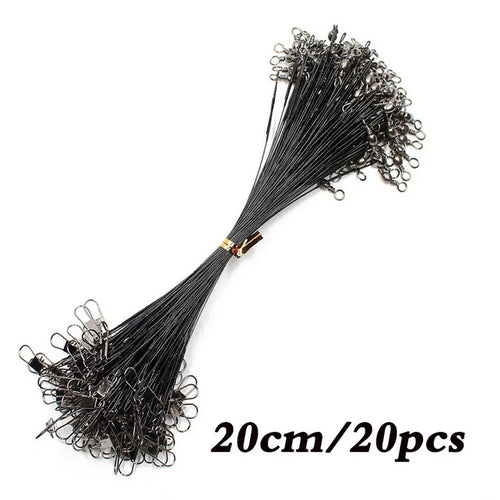 Anti Bite Steel Fishing Line Steel Wire Leader With Swivel Fishing