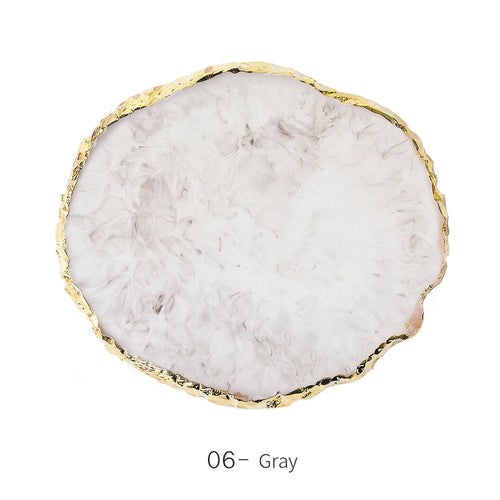 1PC Round Resin Agate Stone Nail Art Palette False Nail Tips Mixing