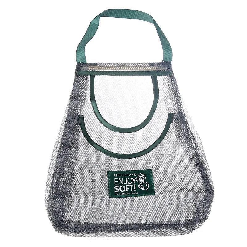 Reusable Storage Bags Kitchen Hanging Mesh Bag Home Fruit And