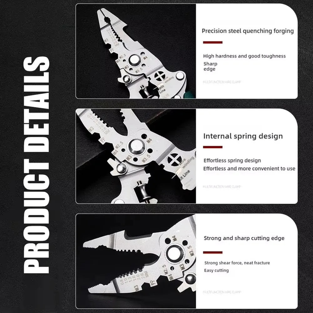 Foldable 18-in-1 Wire Stripping Pliers Crimping Tool - Multifunctional