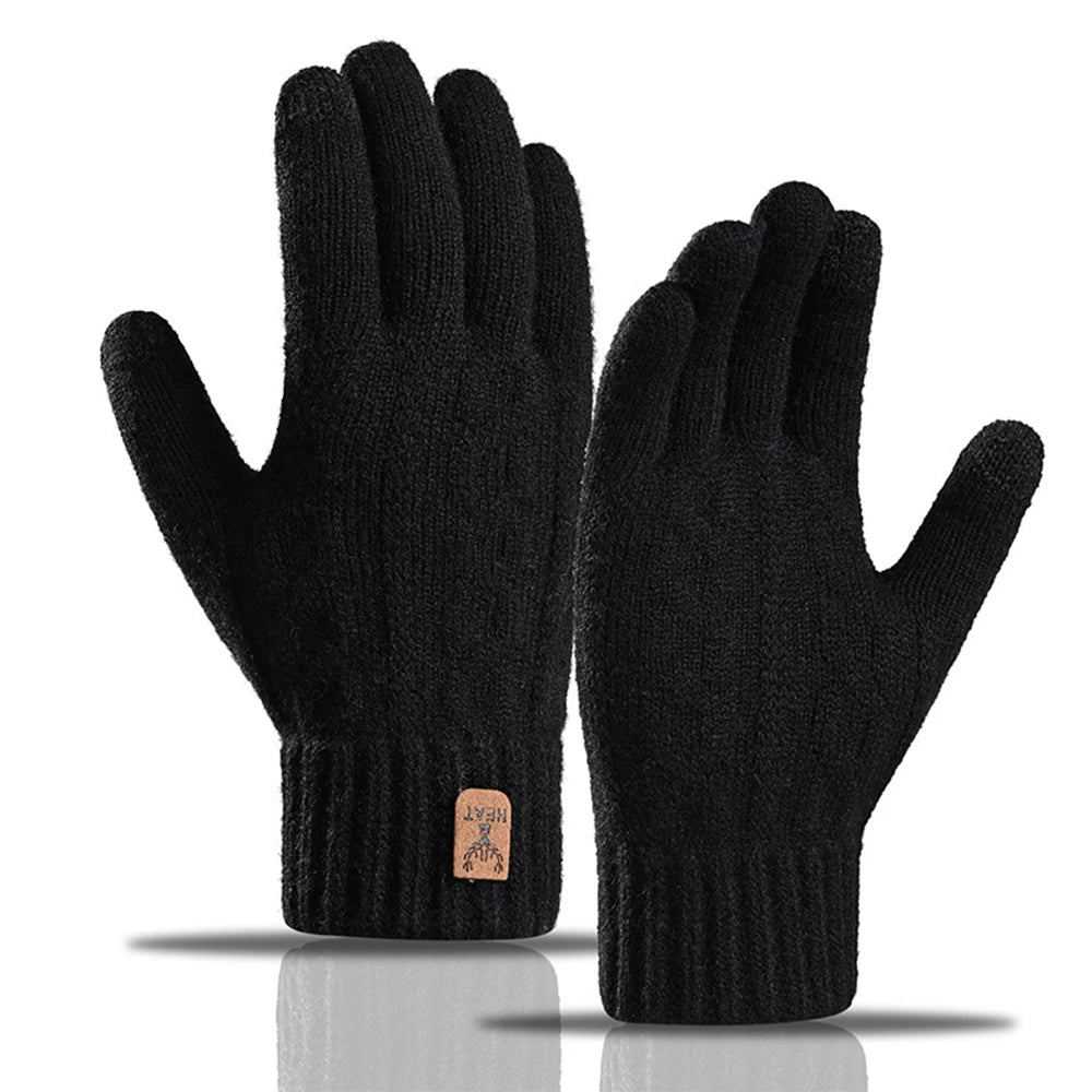 Winter Warm Gloves for Men and Women, Touchscreen Thickened Knitted