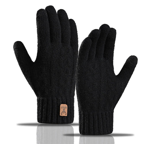Winter Warm Gloves for Men and Women, Touchscreen Thickened Knitted