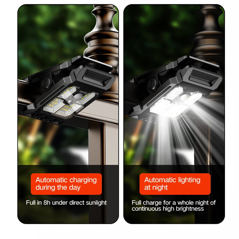 New upgraded intelligent sensing solar clip lamp outdoor courtyard